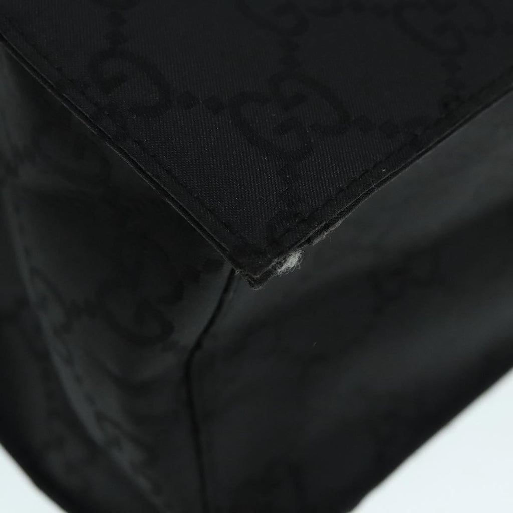 GUCCI GG Canvas Tote Bag Black Silver 90477