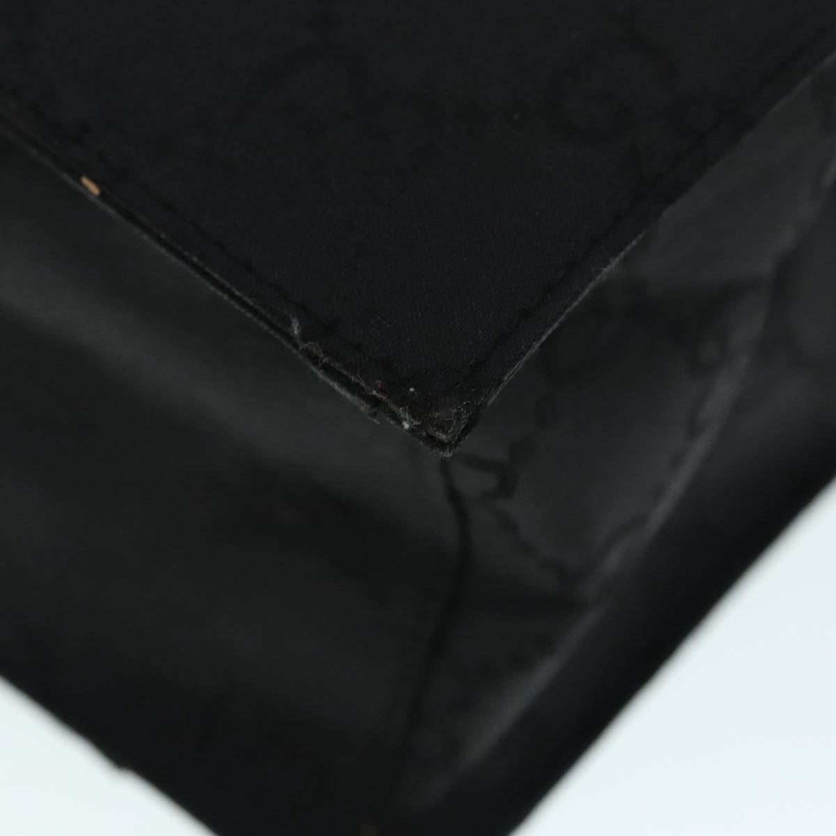 GUCCI GG Canvas Tote Bag Black Silver 90477