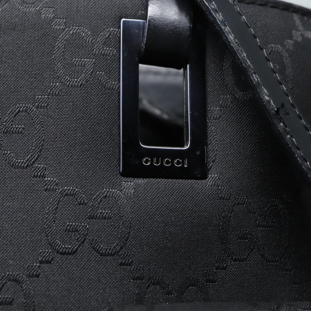 GUCCI GG Canvas Tote Bag Black Silver 90477