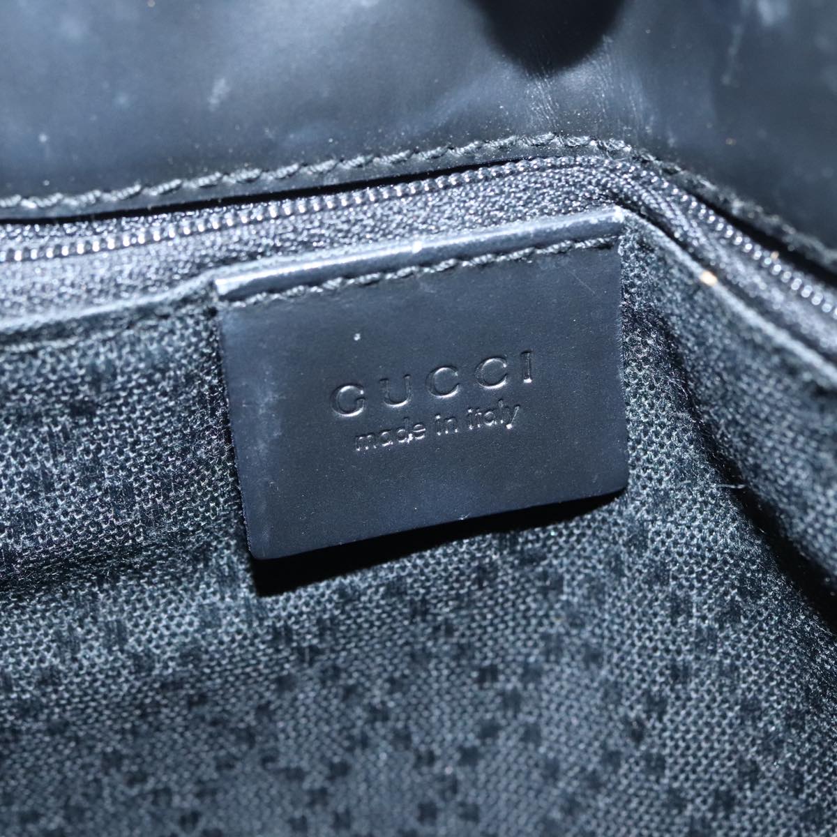 GUCCI GG Canvas Tote Bag Black Silver 90477