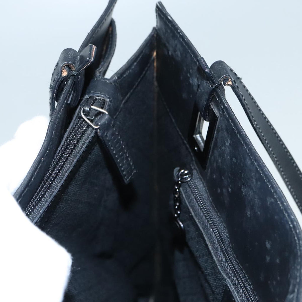 GUCCI GG Canvas Tote Bag Black Silver 90477