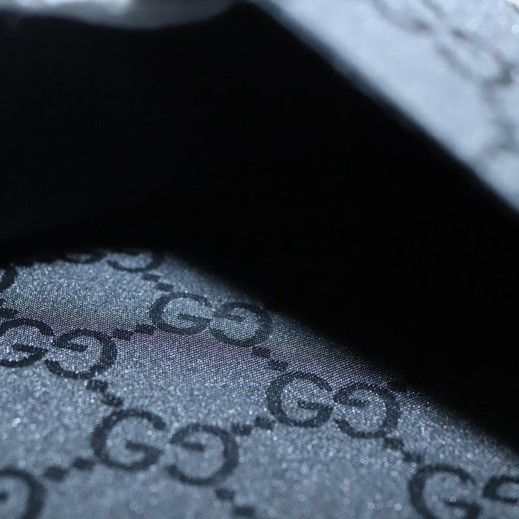 GUCCI GG Canvas Tote Bag Black Silver 90477
