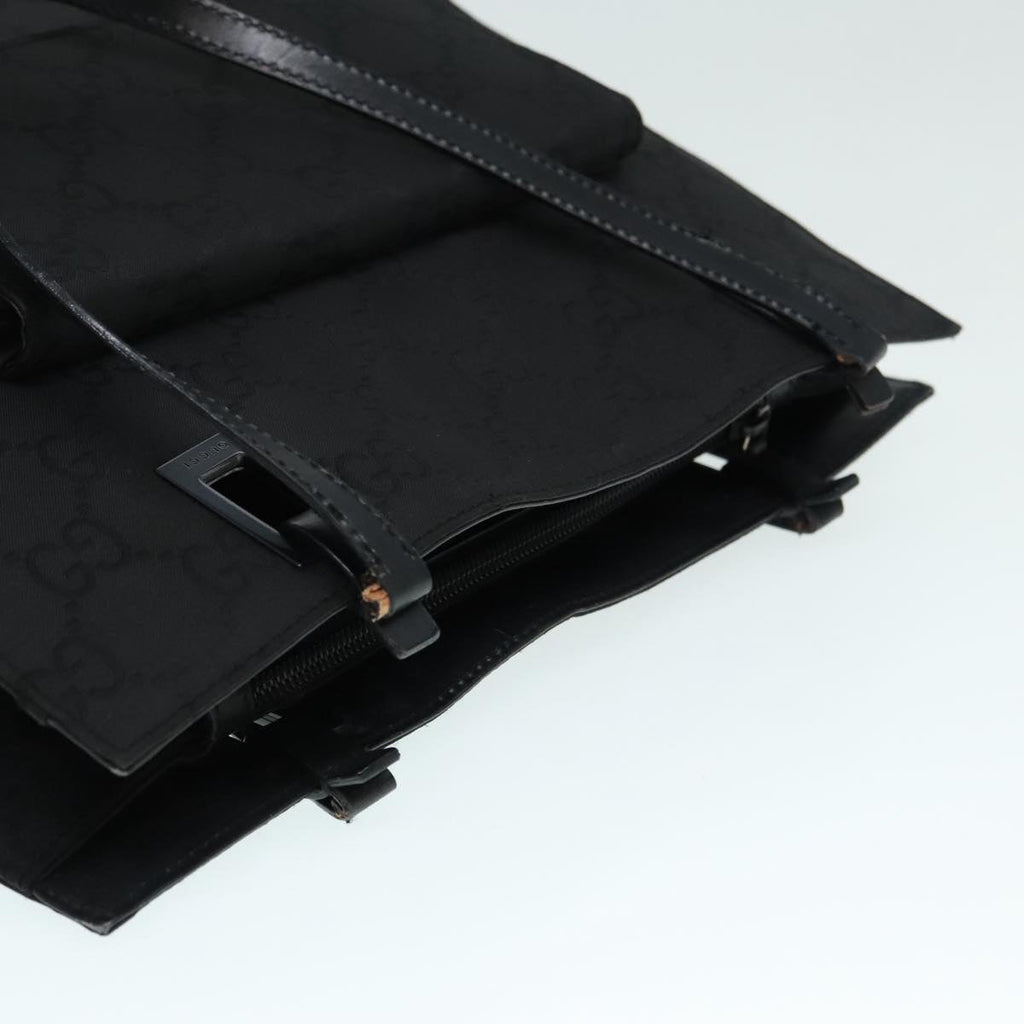 GUCCI GG Canvas Tote Bag Black Silver 90477