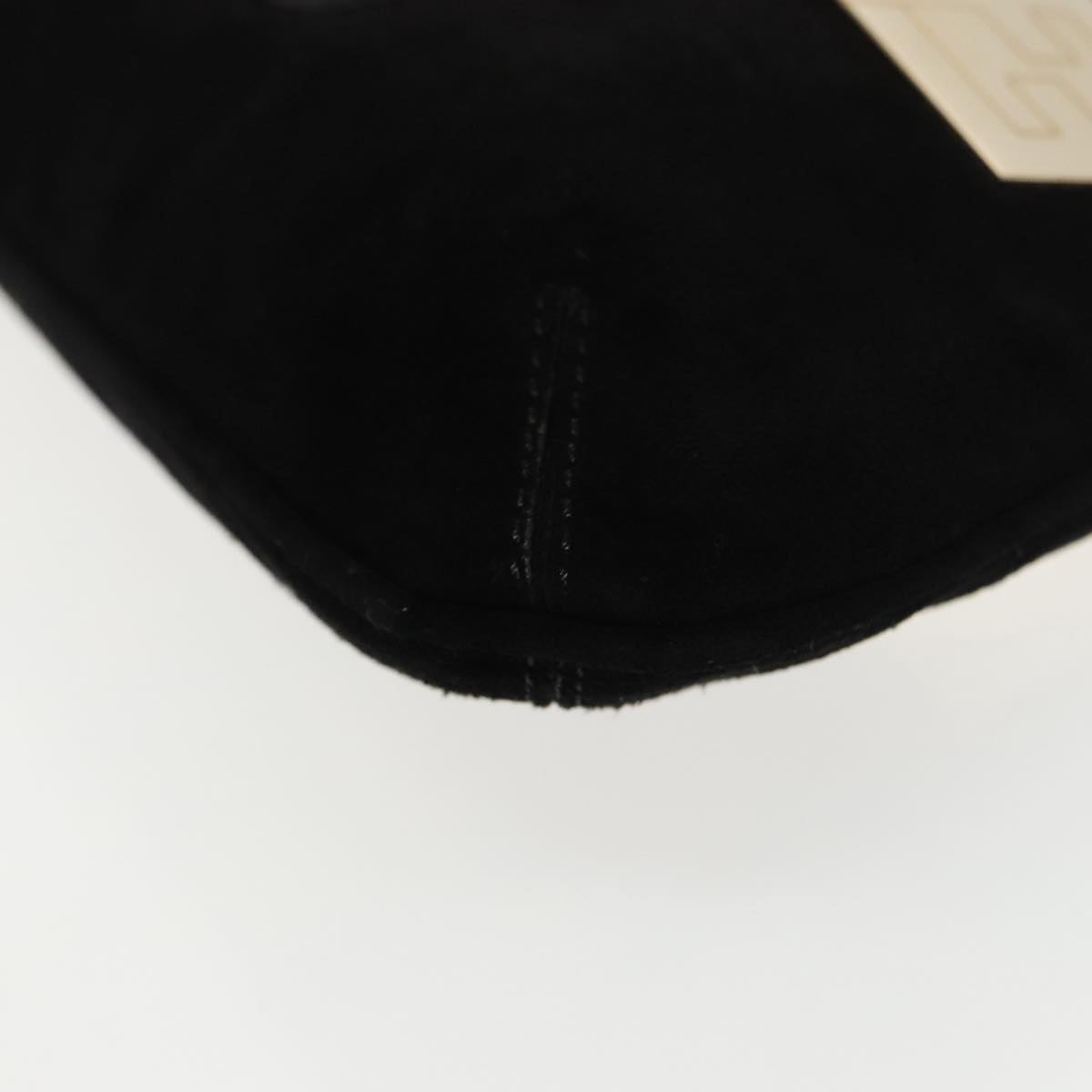 FENDI Zucchino Canvas Shoulder Bag Black Gold 90485