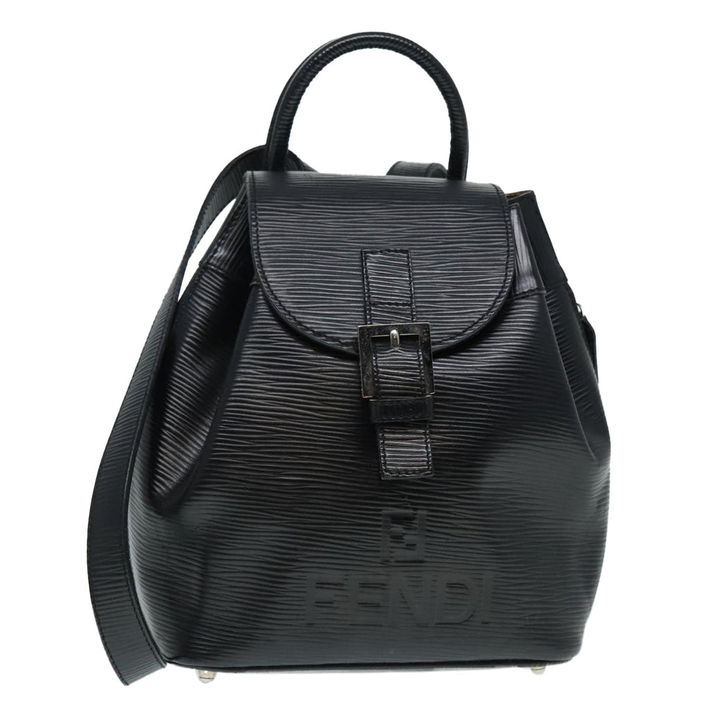 FENDI Backpack Leather Black 90504