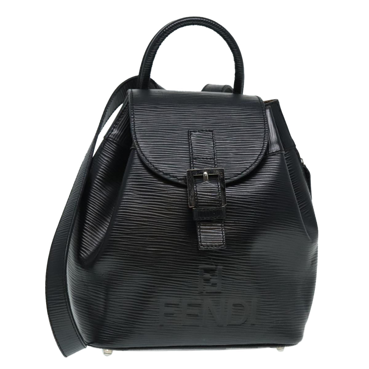 FENDI Backpack Leather Black 90504