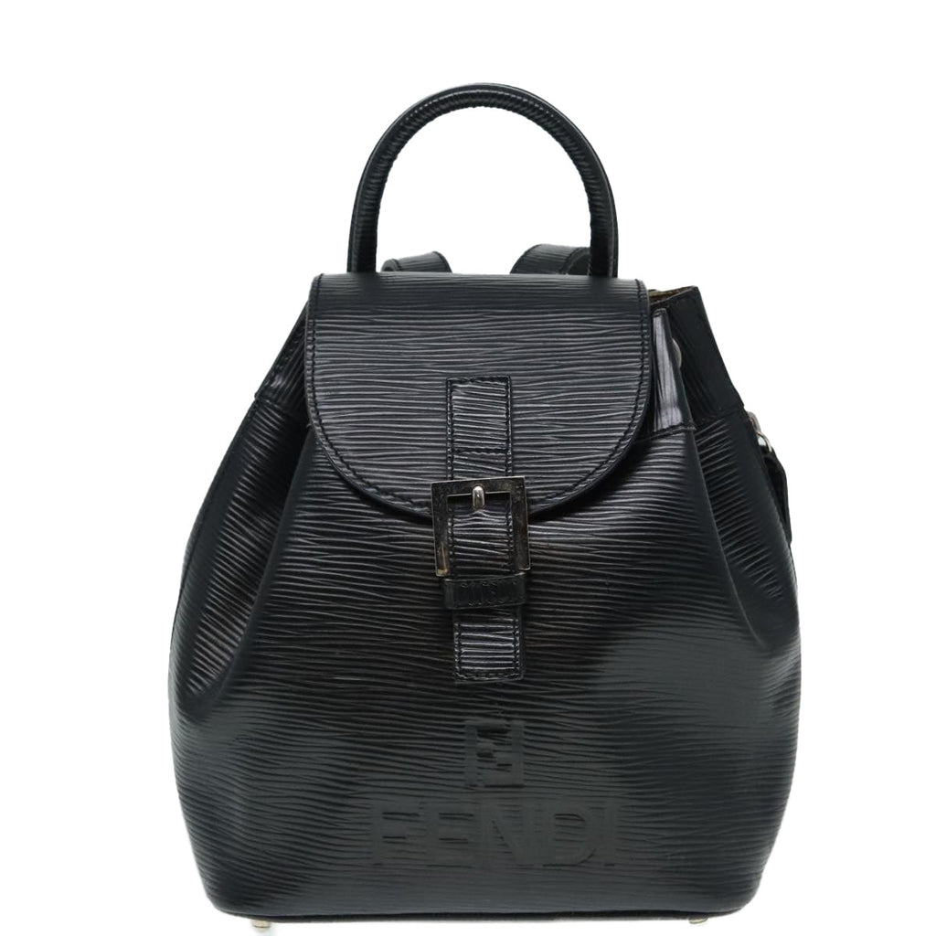 FENDI Backpack Leather Black 90504