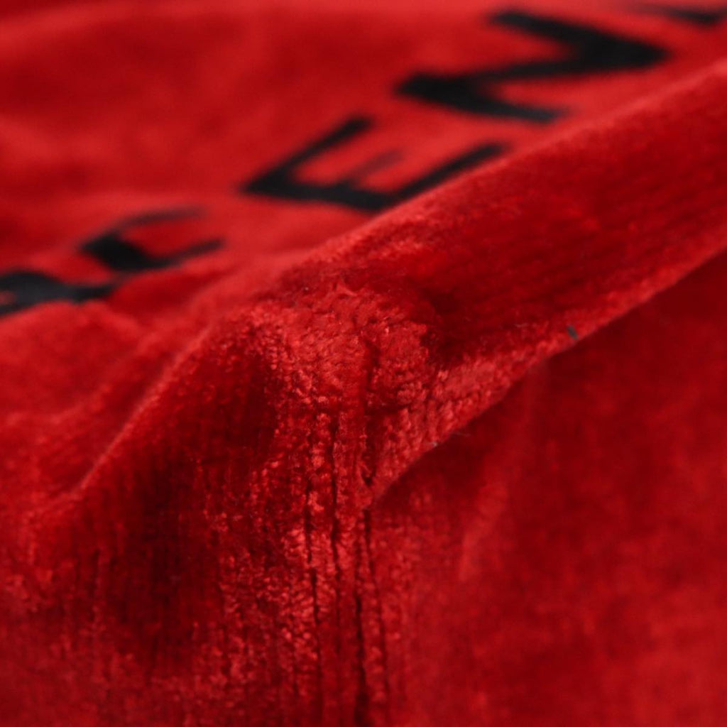 FENDI Tote Bag Corduroy Red Black Silver 90542