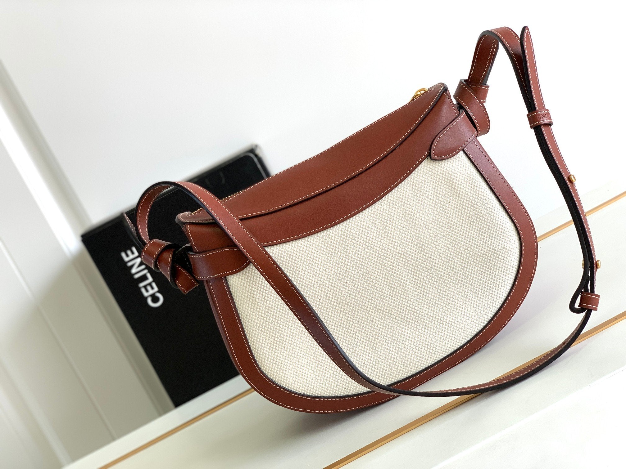 GLAMI BesaGLAMI Noeuds Francais Bag Brown/White For Women 10in/25cmÃƒâ€šÃ‚Â 