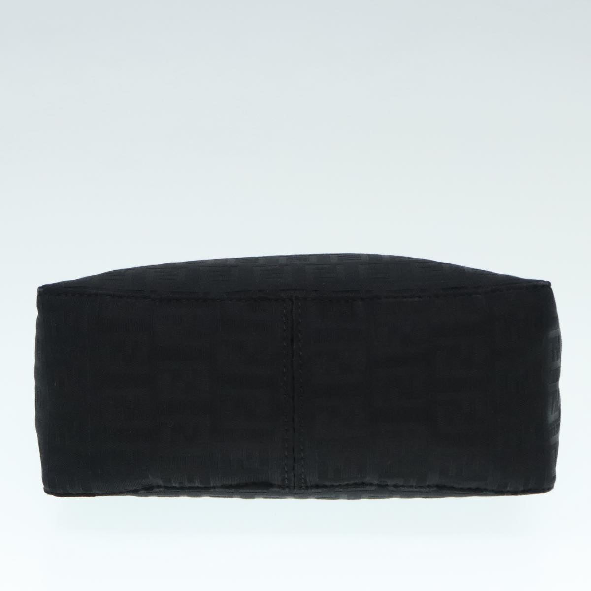 FENDI Zucchino Canvas Hand Bag Black Silver 90550