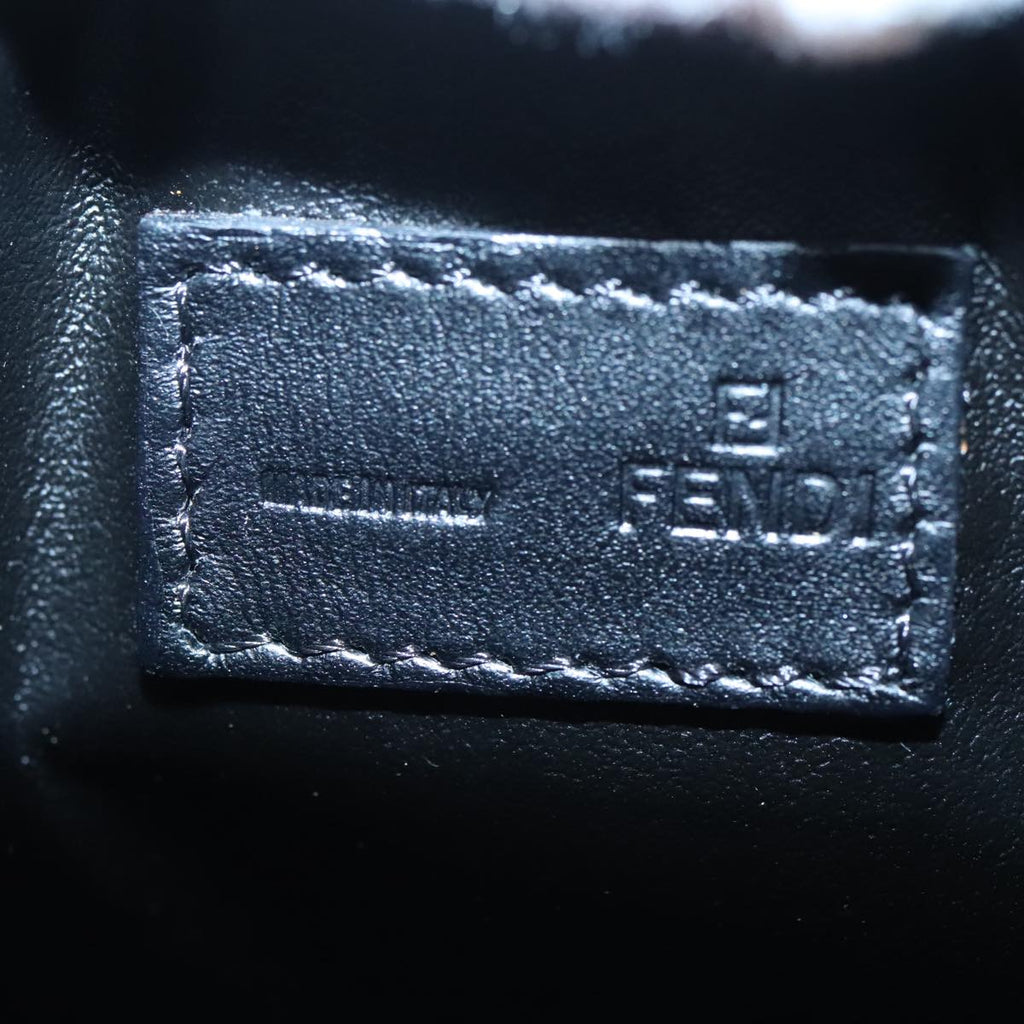 FENDI Zucchino Canvas Hand Bag Black Silver 90550