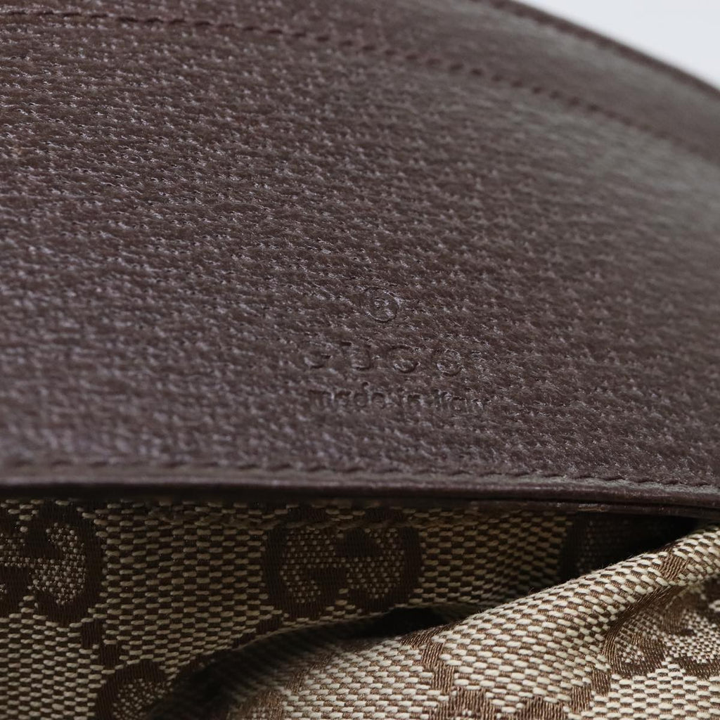 GUCCI GG Canvas Web Sherry Line Waist bag Beige Brown Silver 28566 90580