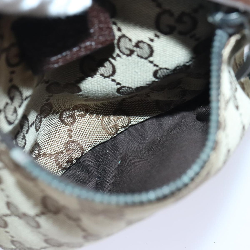 GUCCI GG Canvas Web Sherry Line Waist bag Beige Brown Silver 28566 90580