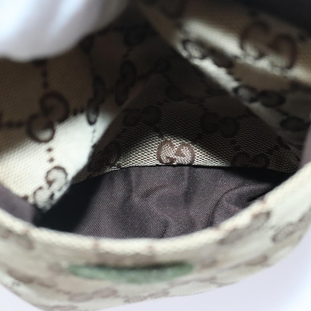 GUCCI GG Canvas Web Sherry Line Waist bag Beige Brown Silver 28566 90580