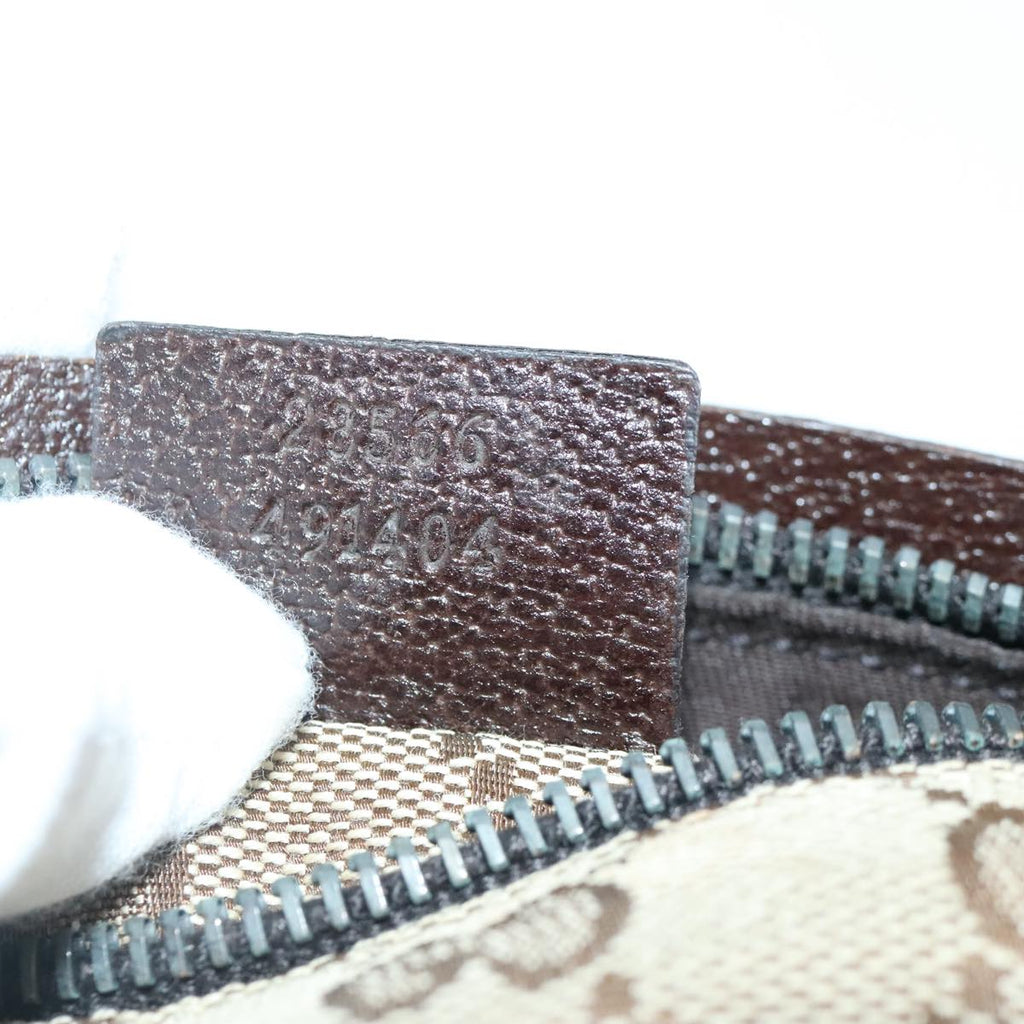 GUCCI GG Canvas Web Sherry Line Waist bag Beige Brown Silver 28566 90580