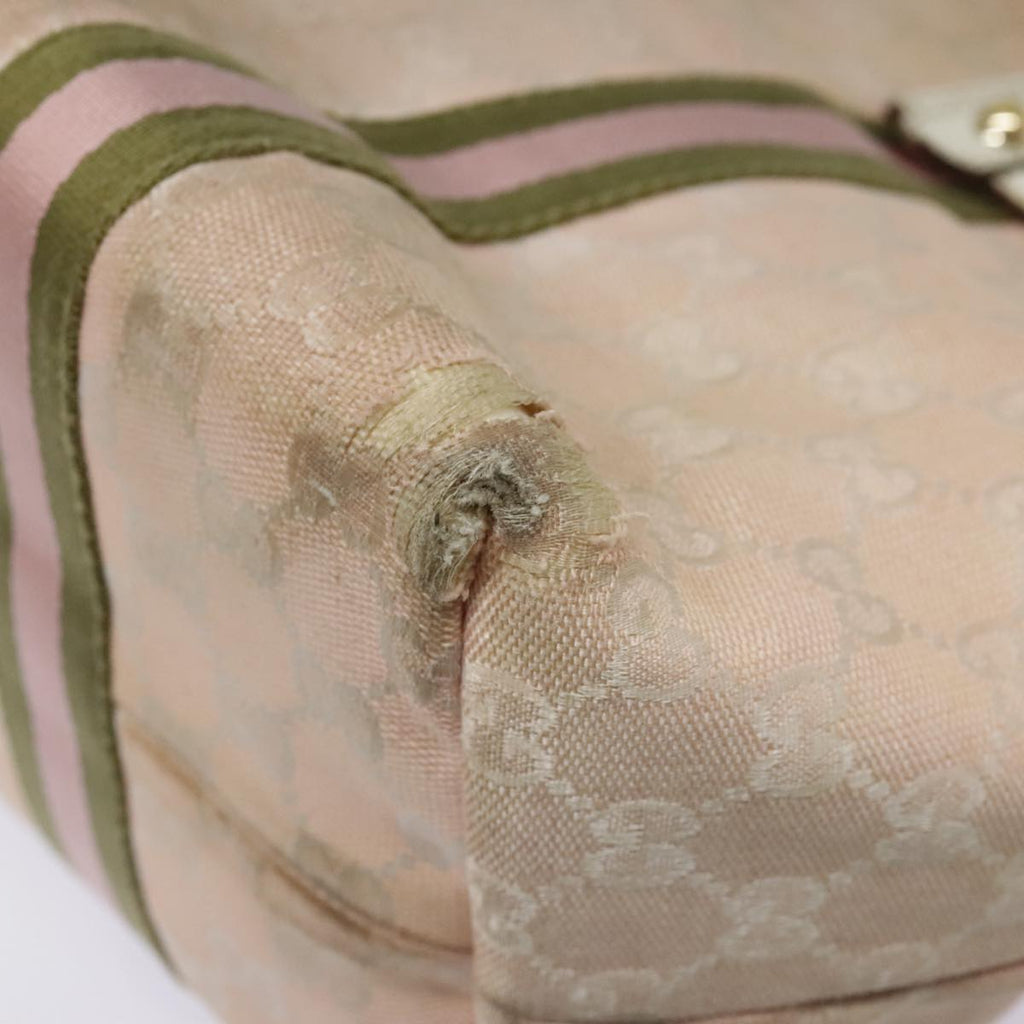 GUCCI GG Canvas Sherry Line Tote Bag Pink White gold 139260 90584