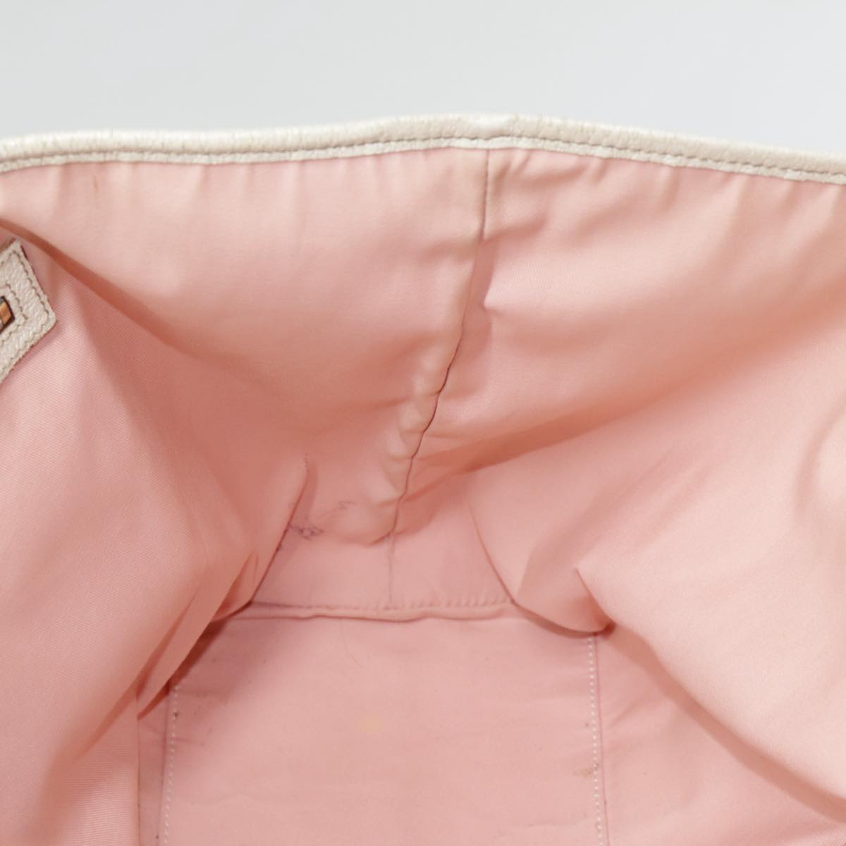GUCCI GG Canvas Sherry Line Tote Bag Pink White gold 139260 90584