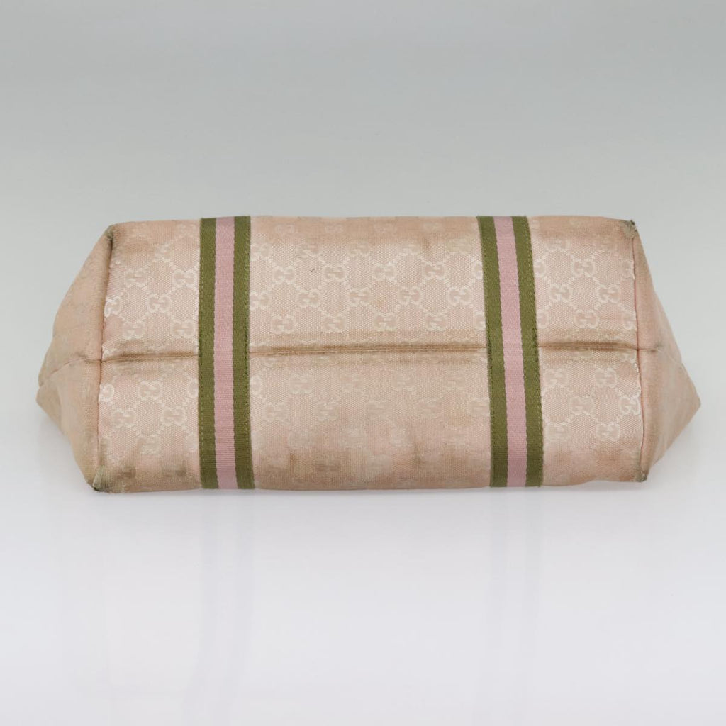 GUCCI GG Canvas Sherry Line Tote Bag Pink White gold 139260 90584