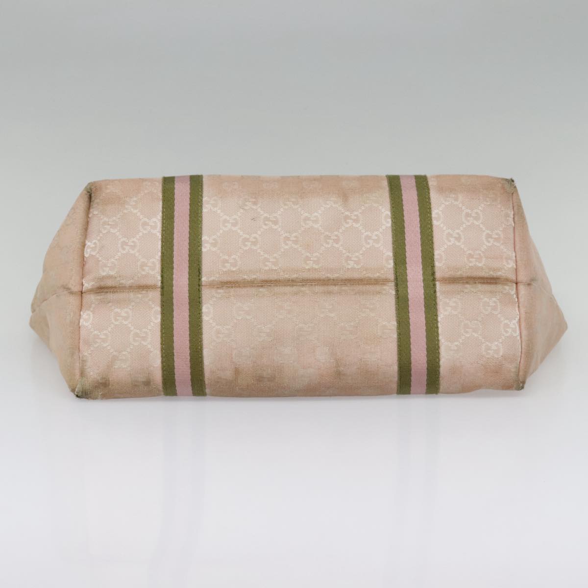 GUCCI GG Canvas Sherry Line Tote Bag Pink White gold 139260 90584