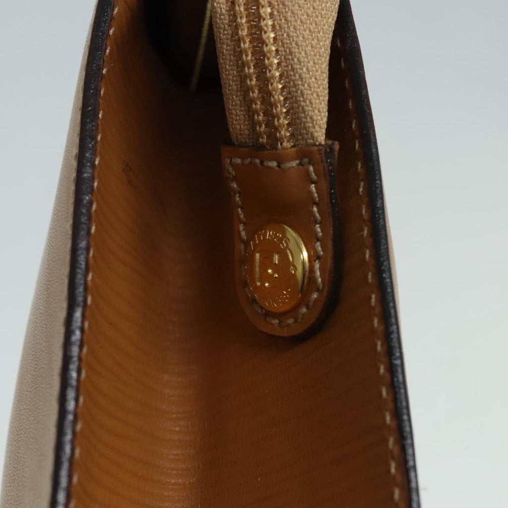 FENDI Document Case Clutch Bag Leather Brown Gold 90585