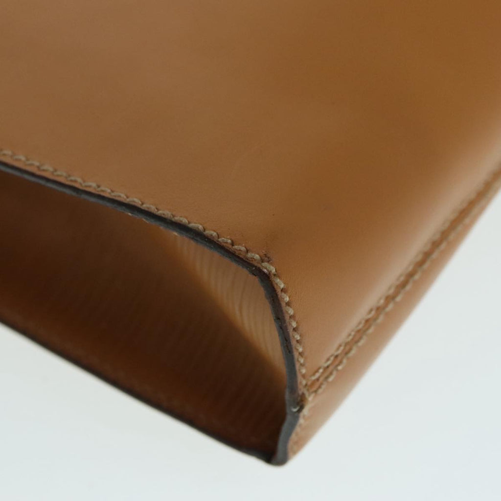 FENDI Document Case Clutch Bag Leather Brown Gold 90585