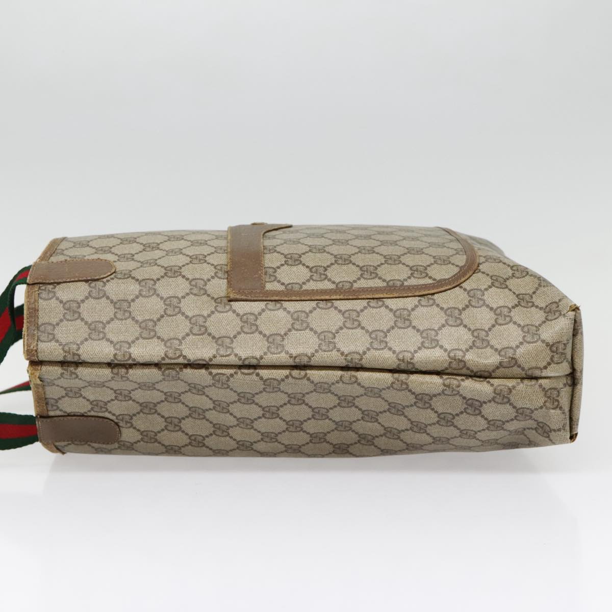 GUCCI GG Supreme Web Sherry Line Tote Bag PVC Leather Beige 40 02 003 90589