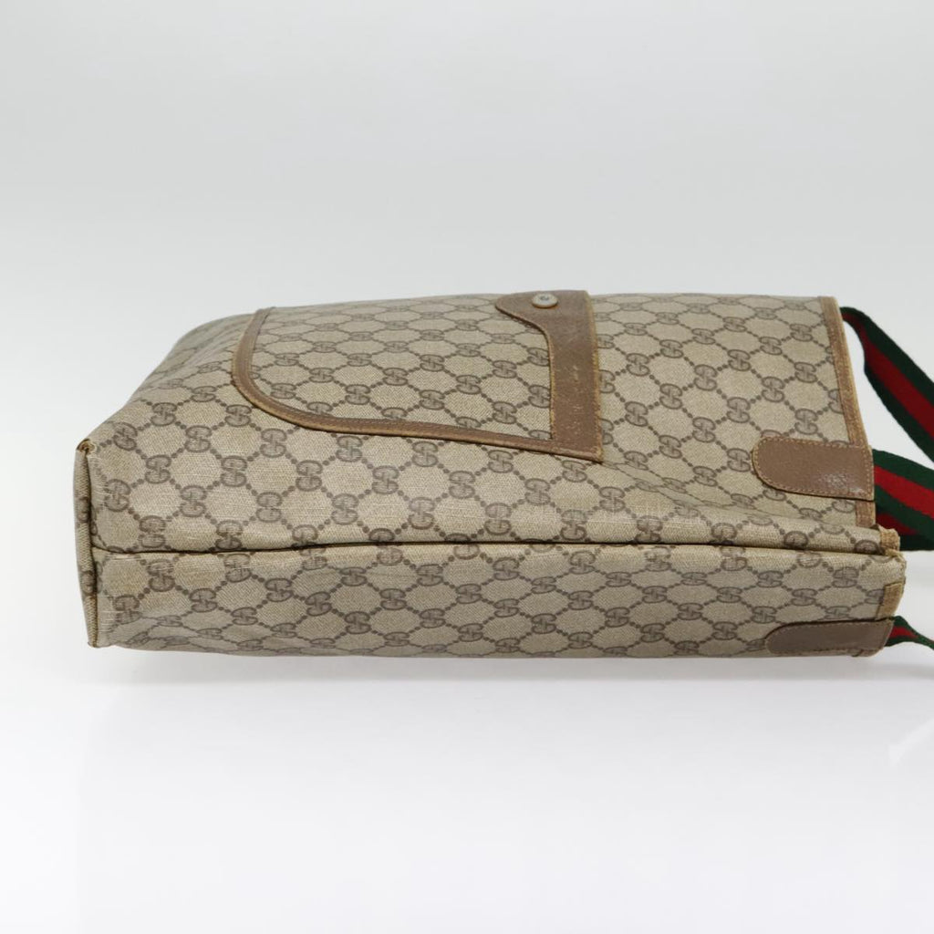 GUCCI GG Supreme Web Sherry Line Tote Bag PVC Leather Beige 40 02 003 90589