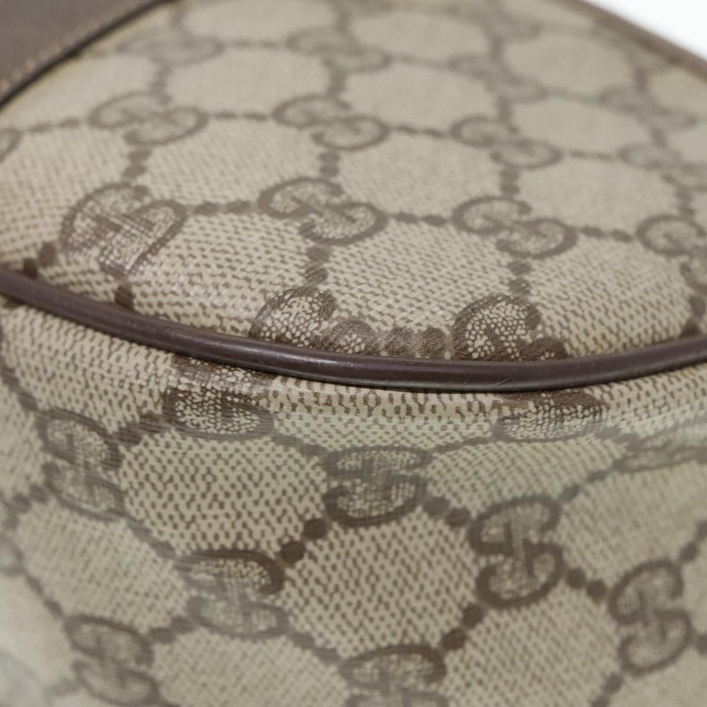 GUCCI GG Supreme Web Sherry Line Shoulder Bag PVC Beige Gold 90590