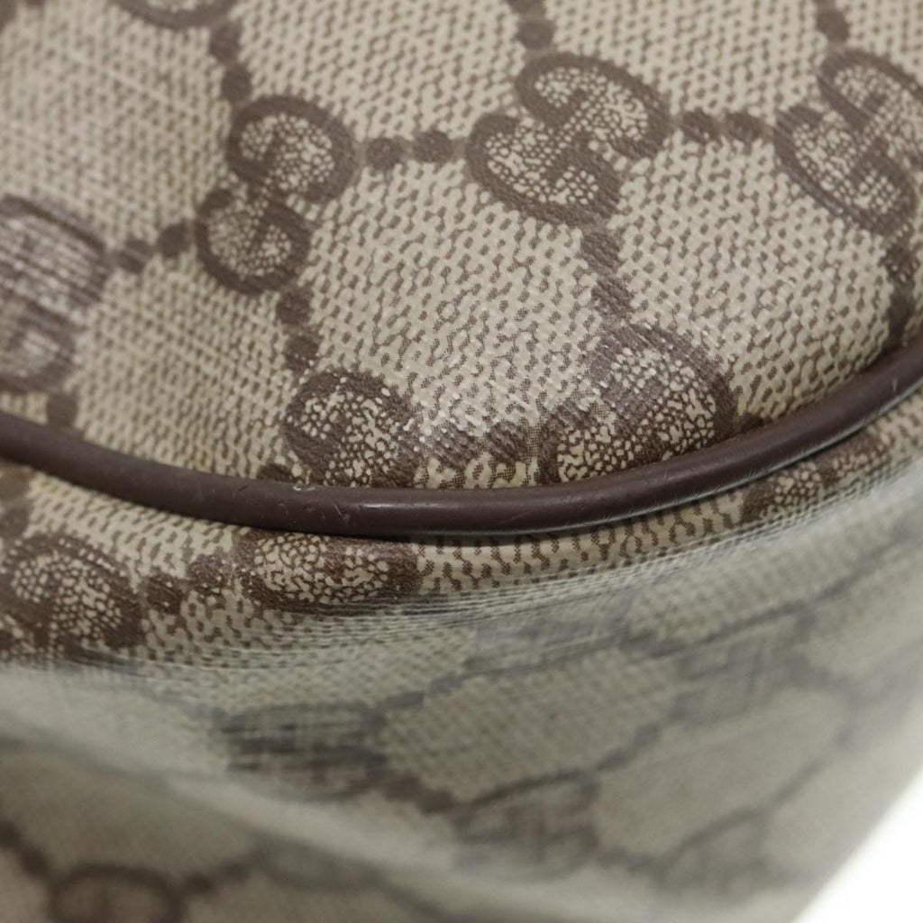 GUCCI GG Supreme Web Sherry Line Shoulder Bag PVC Beige Gold 90590
