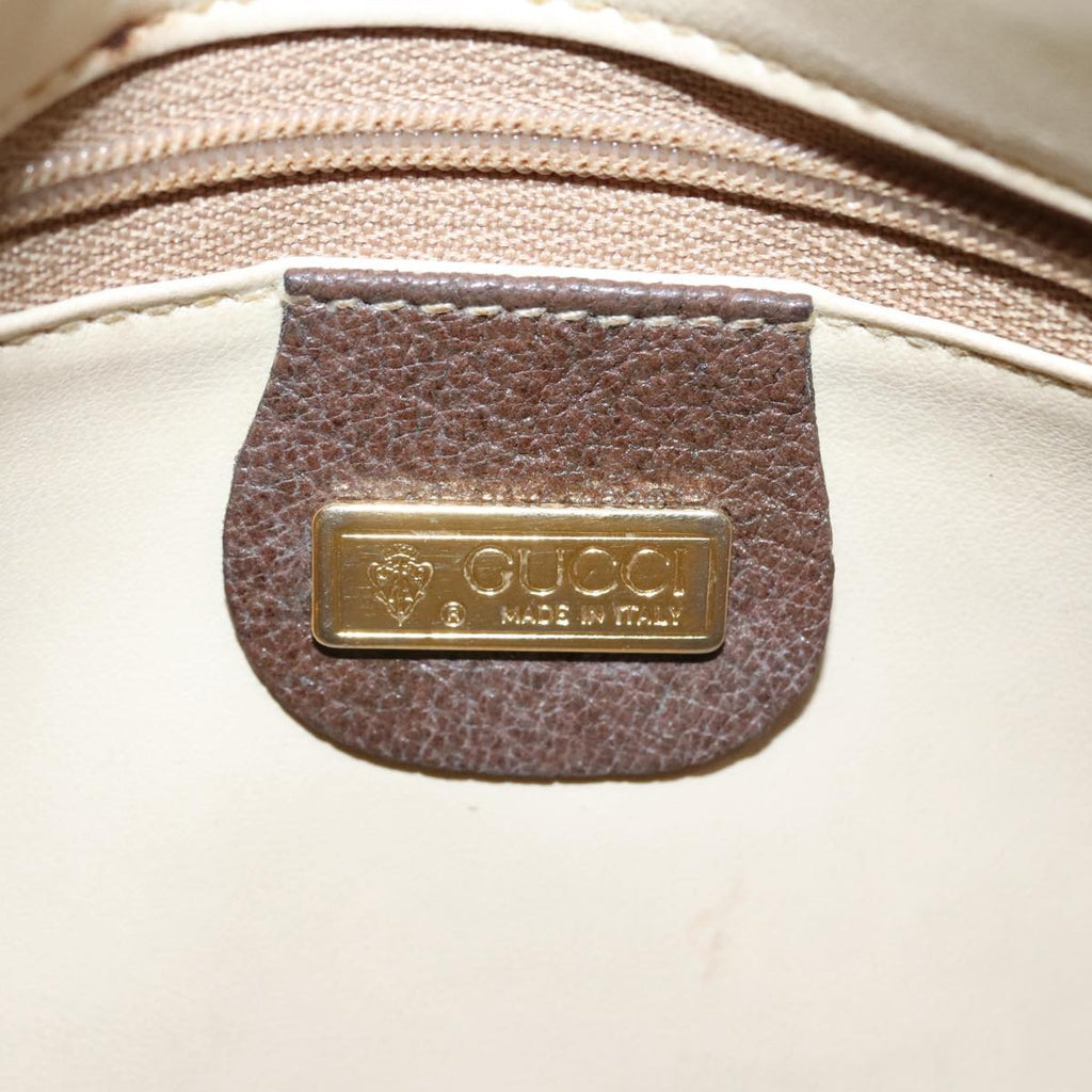 GUCCI GG Supreme Web Sherry Line Shoulder Bag PVC Beige Gold 90590