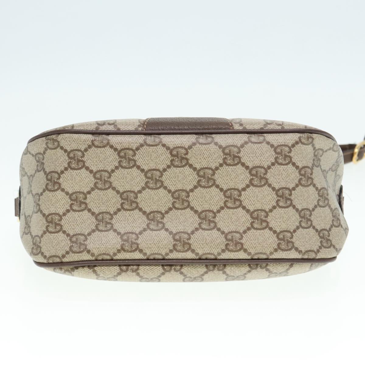 GUCCI GG Supreme Web Sherry Line Shoulder Bag PVC Beige Gold 90590