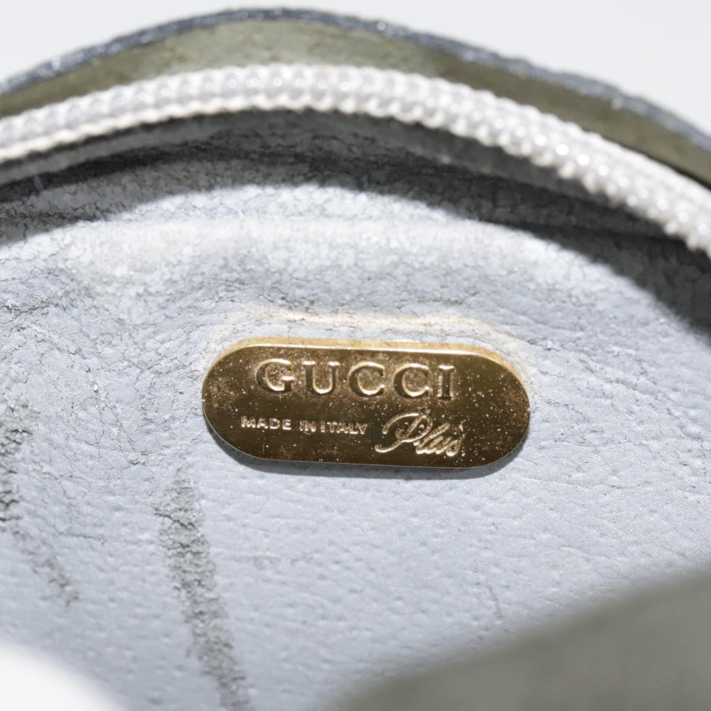 GUCCI GG Plus Supreme Shoulder Bag PVC Gray Gold 90605