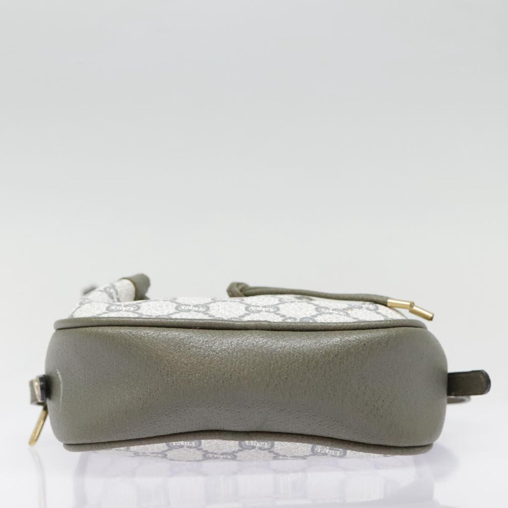 GUCCI GG Plus Supreme Shoulder Bag PVC Gray Gold 90605