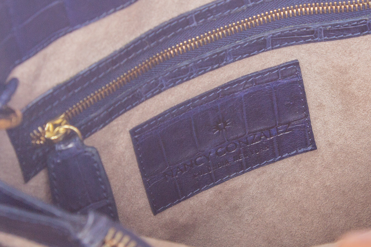 Nancy Gonzalez White and Blue Handbag