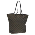 GUCCI GG Canvas Tote Bag Black Silver 31243 90627