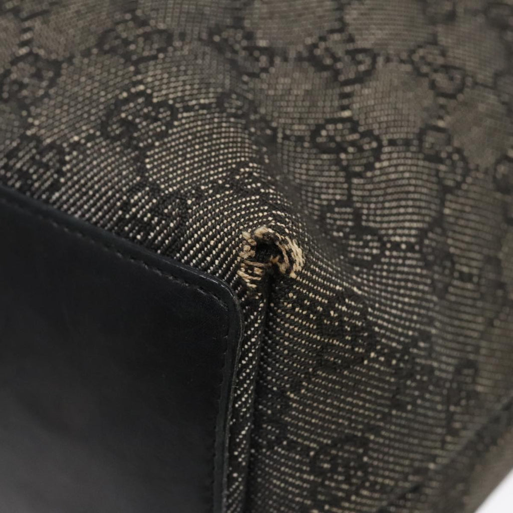 GUCCI GG Canvas Tote Bag Black Silver 31243 90627