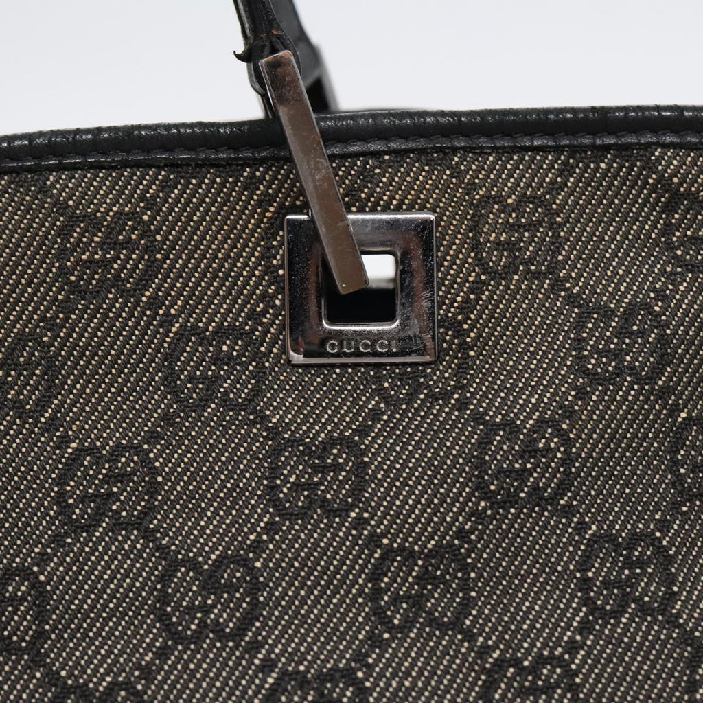 GUCCI GG Canvas Tote Bag Black Silver 31243 90627