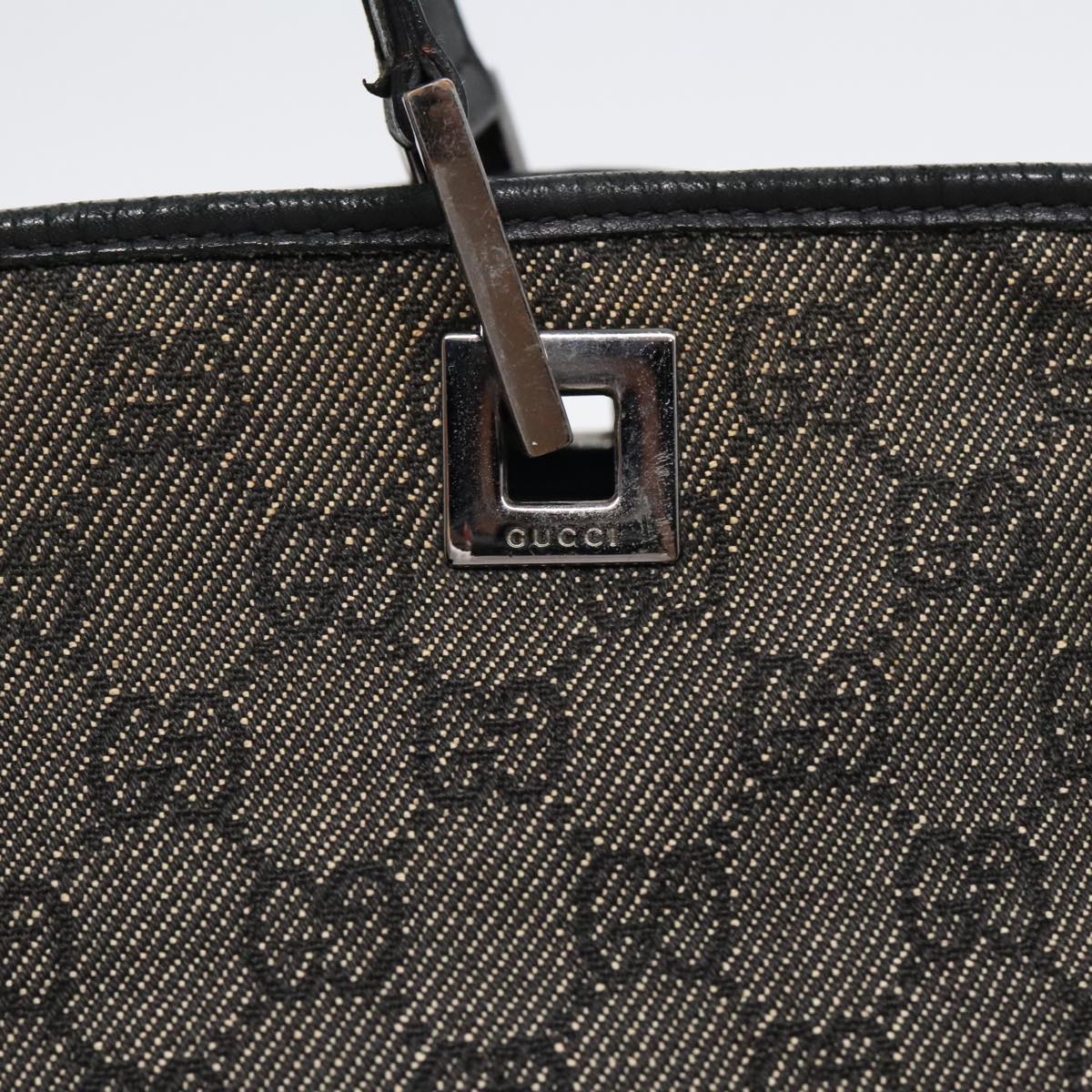 GUCCI GG Canvas Tote Bag Black Silver 31243 90627