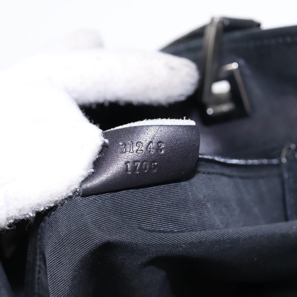 GUCCI GG Canvas Tote Bag Black Silver 31243 90627