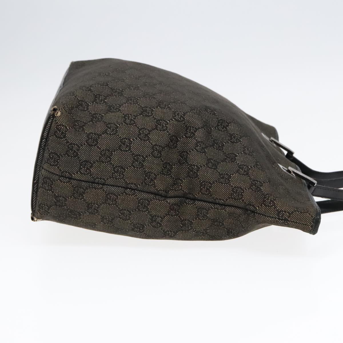 GUCCI GG Canvas Tote Bag Black Silver 31243 90627