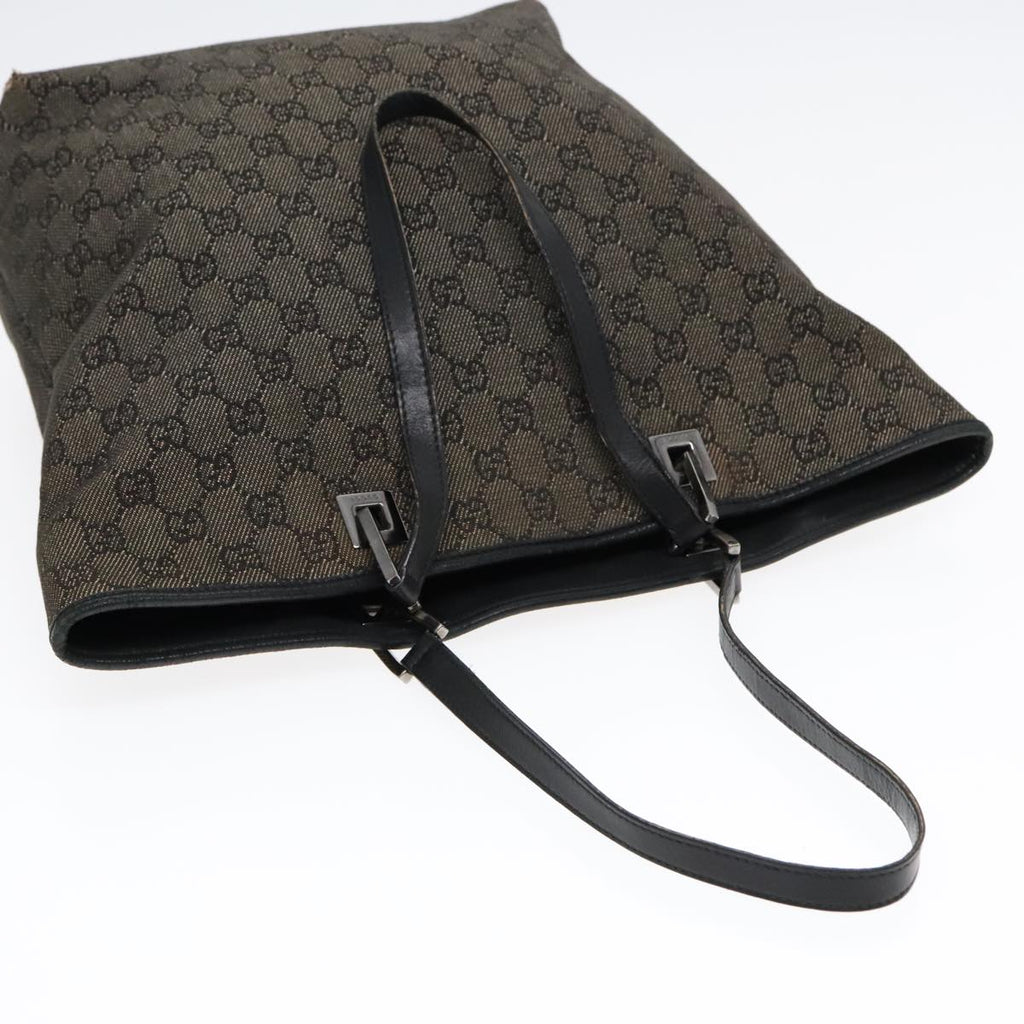GUCCI GG Canvas Tote Bag Black Silver 31243 90627