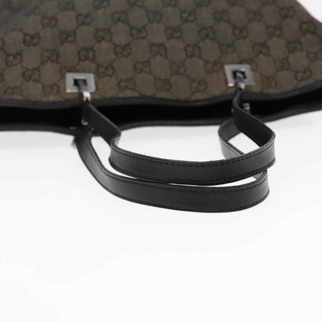 GUCCI GG Canvas Tote Bag Black Silver 31243 90627