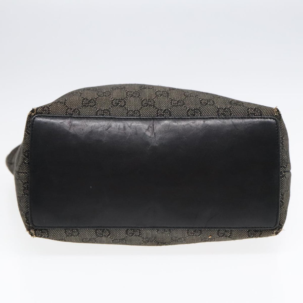 GUCCI GG Canvas Tote Bag Black Silver 31243 90627