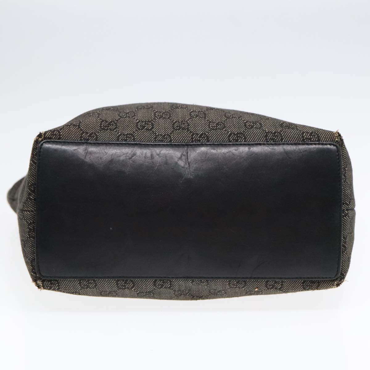 GUCCI GG Canvas Tote Bag Black Silver 31243 90627