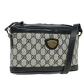 GUCCI GG Supreme Shoulder Bag PVC Leather Navy Gold 90635