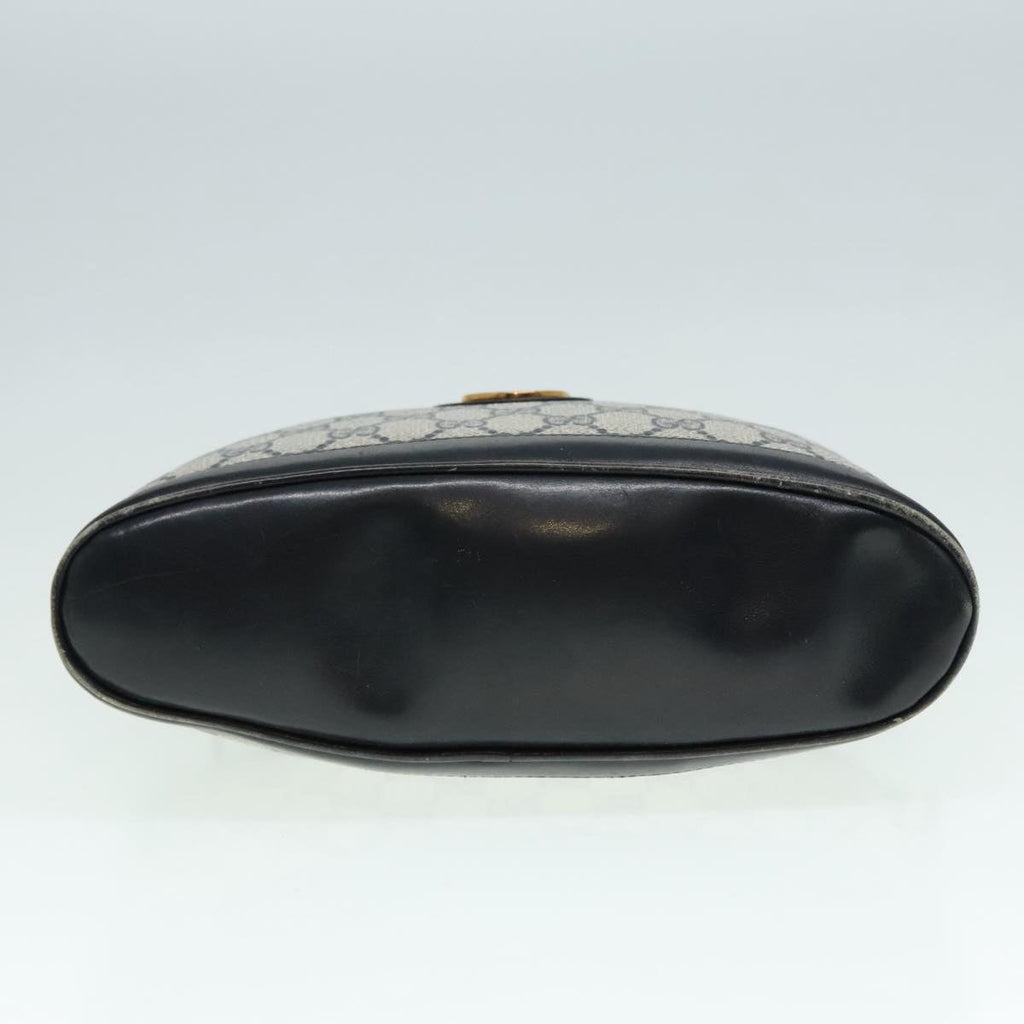GUCCI GG Supreme Shoulder Bag PVC Leather Navy Gold 90635