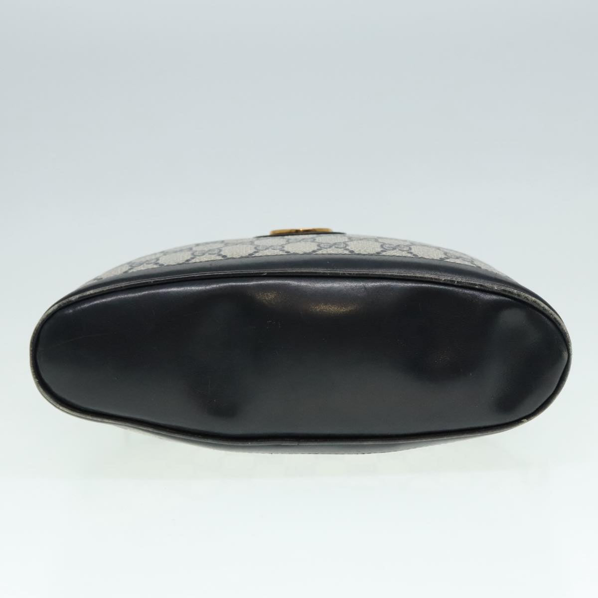 GUCCI GG Supreme Shoulder Bag PVC Leather Navy Gold 90635