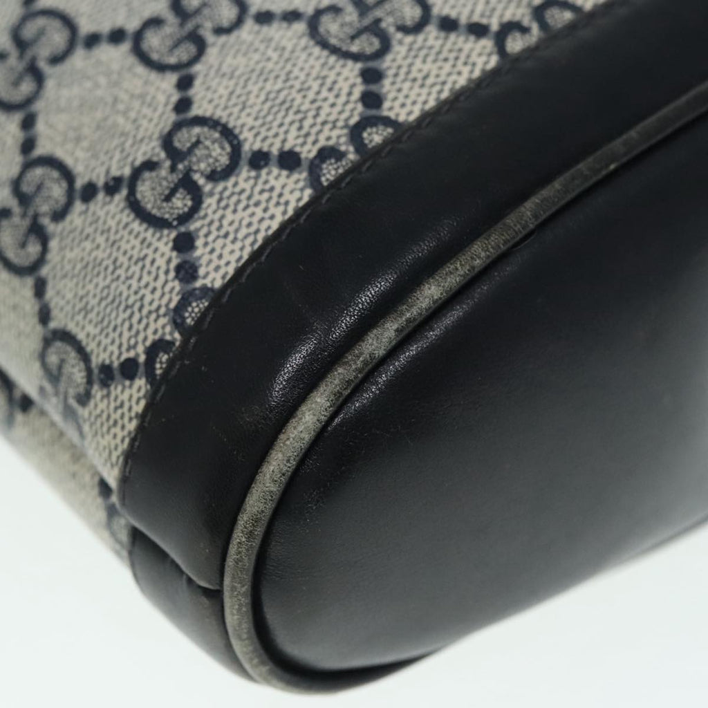 GUCCI GG Supreme Shoulder Bag PVC Leather Navy Gold 90635