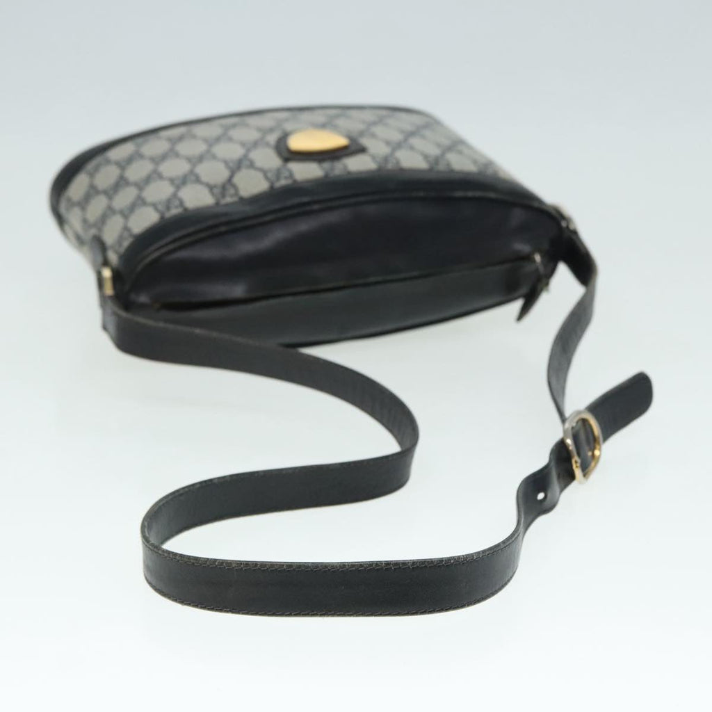 GUCCI GG Supreme Shoulder Bag PVC Leather Navy Gold 90635