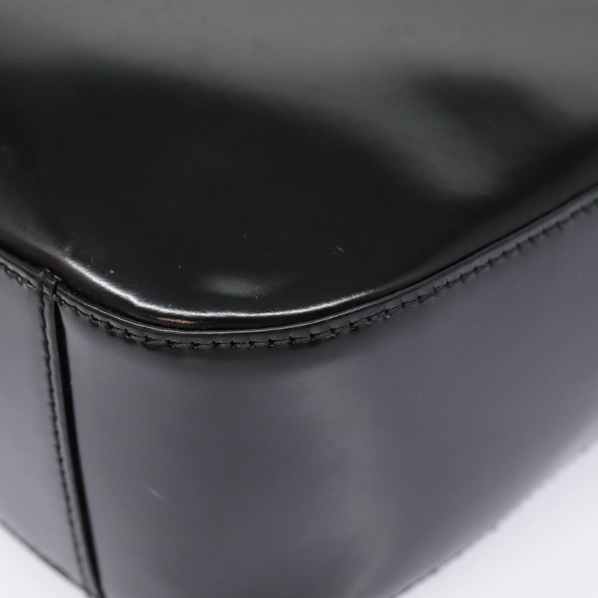 GUCCI Hand Bag Patent Leather Black Silver 007 2046 0249 90643
